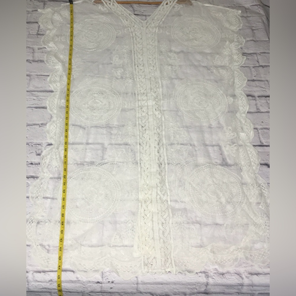 ✨NEW✨ Sheer Cover-Up Mesh Lace Maxi Beach Swimsuit Caftan Women’s ONE SIZE OS - Picture 5 of 12